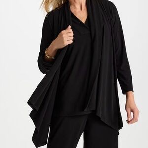 Chico's Black Draped Waterfall Cardigan 3